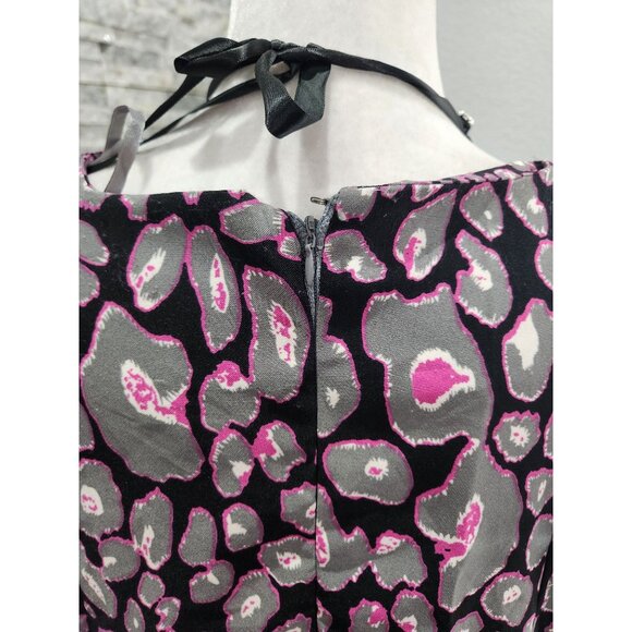 ASHLEY STEWART FORMAL DRESS BLACK/PINK ANIMAL PRINT STRETCH SIZE 3X - Picture 3 of 11